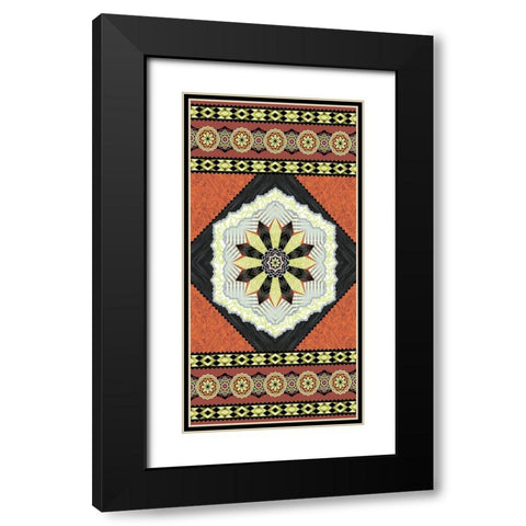 Endeavour Panel II Black Modern Wood Framed Art Print with Double Matting by Hoffman, Katia
