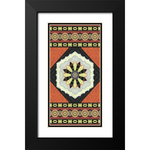 Endeavour Panel II Black Modern Wood Framed Art Print with Double Matting by Hoffman, Katia