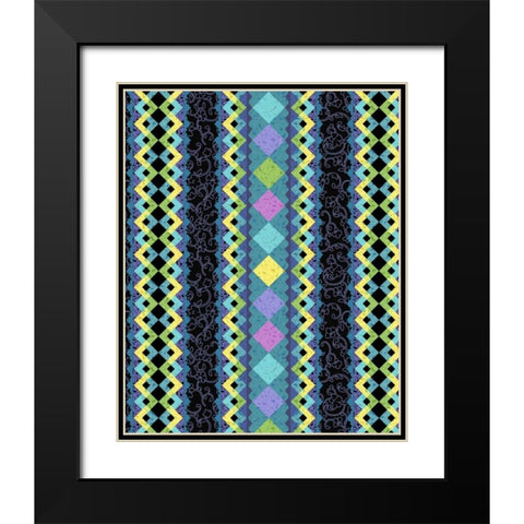 Vintage Stripe I Black Modern Wood Framed Art Print with Double Matting by Hoffman, Katia