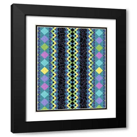 Vintage Stripe II Black Modern Wood Framed Art Print with Double Matting by Hoffman, Katia