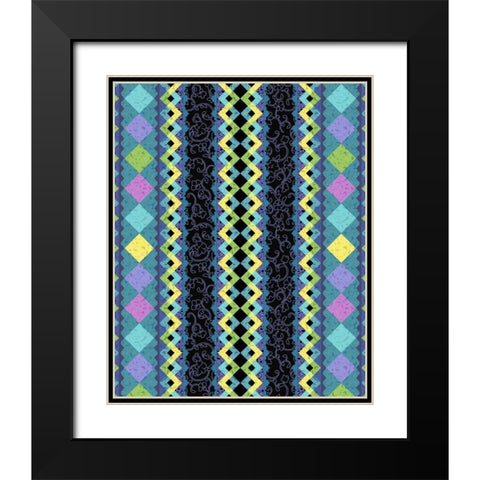 Vintage Stripe II Black Modern Wood Framed Art Print with Double Matting by Hoffman, Katia