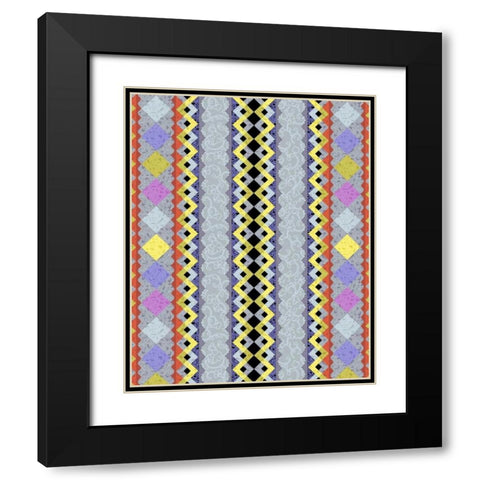 Vintage Stripe III Black Modern Wood Framed Art Print with Double Matting by Hoffman, Katia