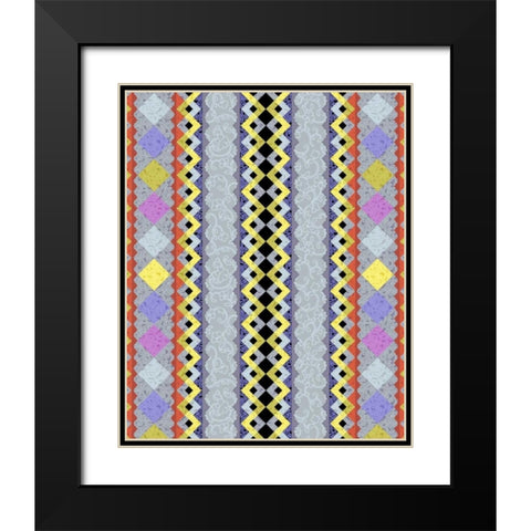 Vintage Stripe III Black Modern Wood Framed Art Print with Double Matting by Hoffman, Katia