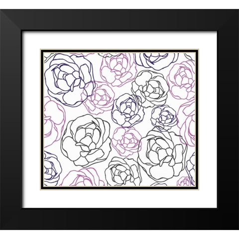 Cottage Rose Garden I Black Modern Wood Framed Art Print with Double Matting by Benyon, Ali