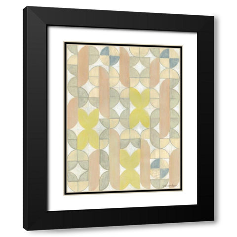 Radius Tile II Black Modern Wood Framed Art Print with Double Matting by Lam, Vanna