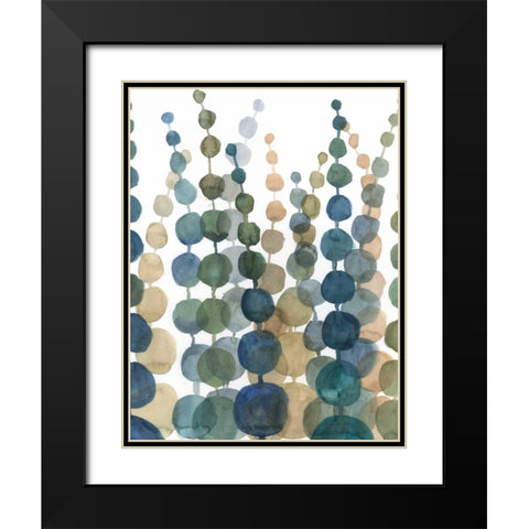 Pompom Botanical II Black Modern Wood Framed Art Print with Double Matting by Meagher, Megan