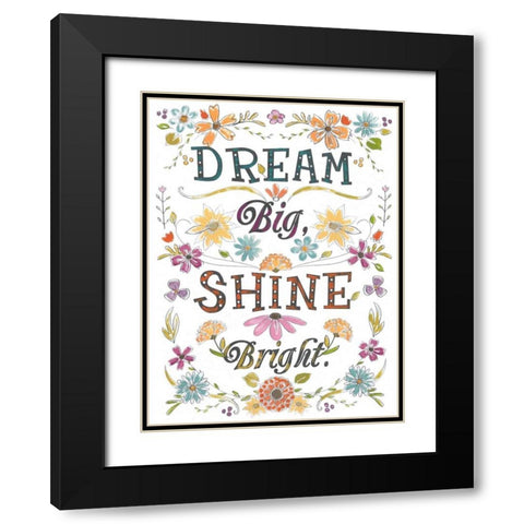 Happy Sentiments I Black Modern Wood Framed Art Print with Double Matting by Vess, June Erica