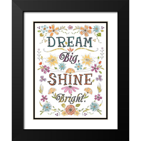 Happy Sentiments I Black Modern Wood Framed Art Print with Double Matting by Vess, June Erica