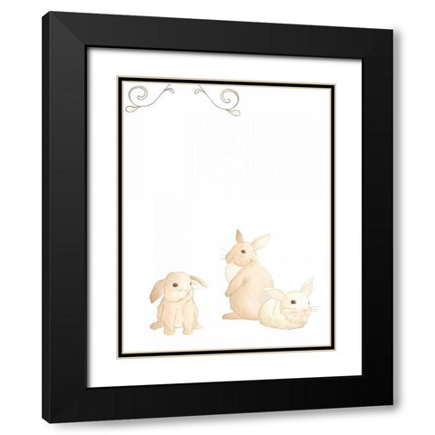 Baby Animals I Black Modern Wood Framed Art Print with Double Matting by Vess, June Erica