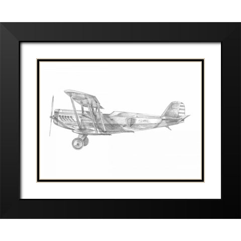 Technical Flight II Black Modern Wood Framed Art Print with Double Matting by Harper, Ethan