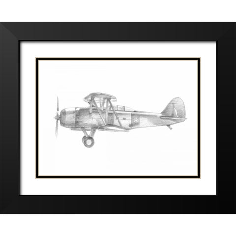 Technical Flight IV Black Modern Wood Framed Art Print with Double Matting by Harper, Ethan