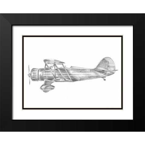 Technical Flight VI Black Modern Wood Framed Art Print with Double Matting by Harper, Ethan