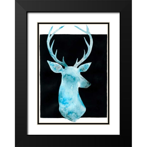 White Tail Bust I Black Modern Wood Framed Art Print with Double Matting by Popp, Grace