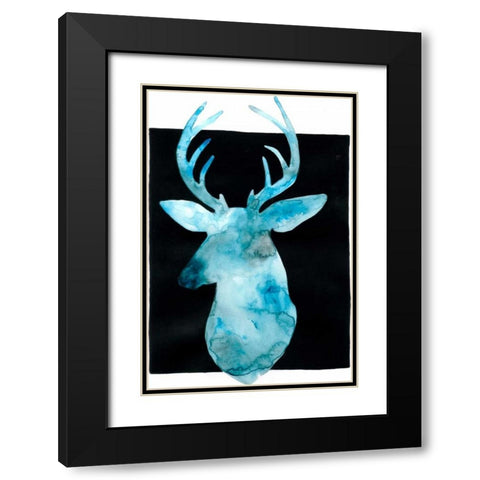 White Tail Bust II Black Modern Wood Framed Art Print with Double Matting by Popp, Grace