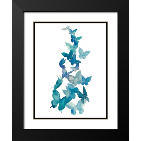 Butterfly Falls II Black Modern Wood Framed Art Print with Double Matting by Popp, Grace