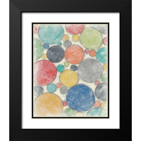 Twirl II 2-Up Black Modern Wood Framed Art Print with Double Matting by Zarris, Chariklia