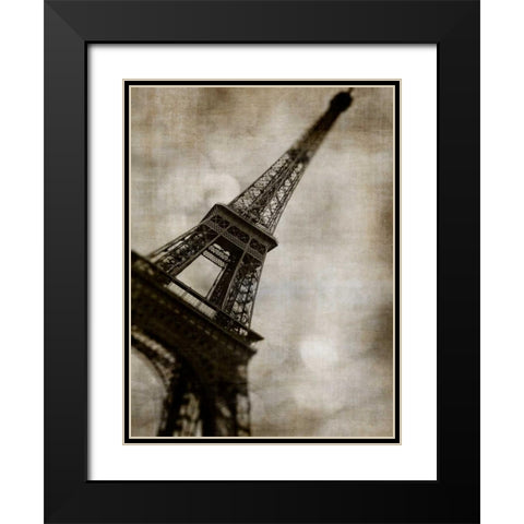 Vintage Eiffel II Black Modern Wood Framed Art Print with Double Matting by Malek, Honey