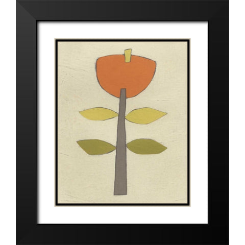 Simple Stems V Black Modern Wood Framed Art Print with Double Matting by Vess, June Erica