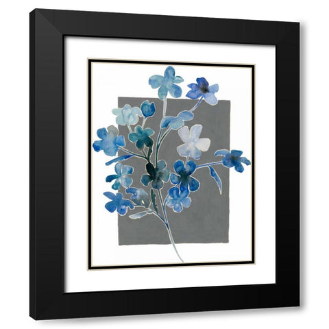 Blue Bouquet I Black Modern Wood Framed Art Print with Double Matting by Popp, Grace