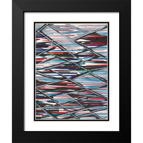 Chain Link II Black Modern Wood Framed Art Print with Double Matting by Fuchs, Jodi