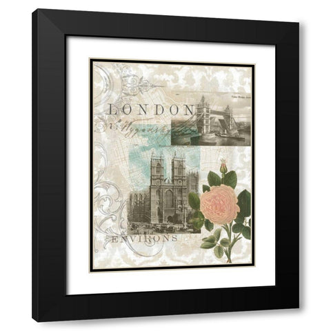 Visiting London Black Modern Wood Framed Art Print with Double Matting by Goldberger, Jennifer