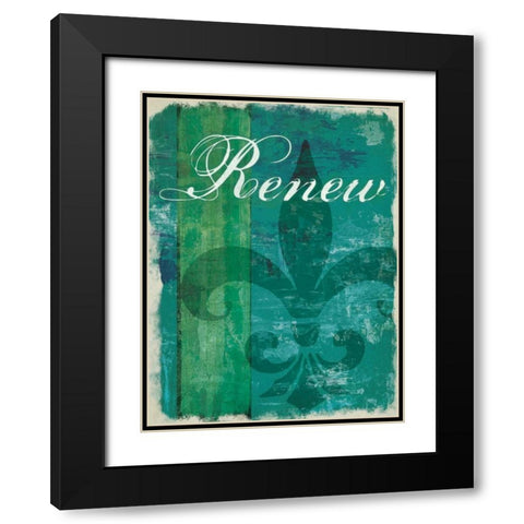 Renew - Unwind I Black Modern Wood Framed Art Print with Double Matting by Pied Piper Creative