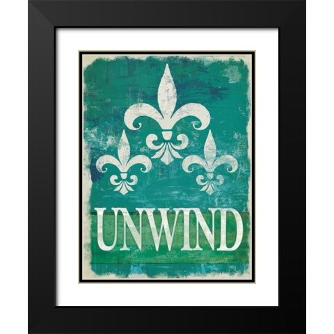 Renew - Unwind II Black Modern Wood Framed Art Print with Double Matting by Pied Piper Creative