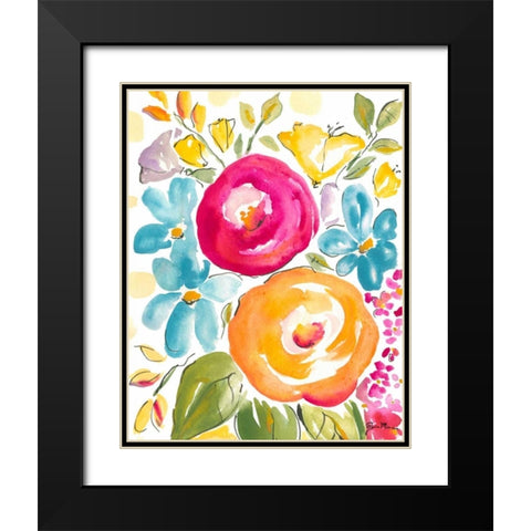 Flower Delight I Black Modern Wood Framed Art Print with Double Matting by Minasian, Julia