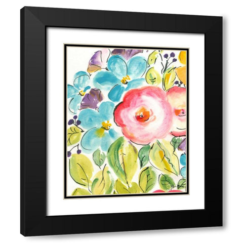 Flower Delight II Black Modern Wood Framed Art Print with Double Matting by Minasian, Julia