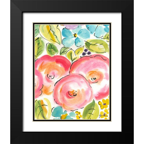 Flower Delight III Black Modern Wood Framed Art Print with Double Matting by Minasian, Julia