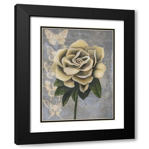 Blissful Gardenia II Black Modern Wood Framed Art Print with Double Matting by Popp, Grace