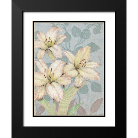Trois Fleurs I Black Modern Wood Framed Art Print with Double Matting by OToole, Tim