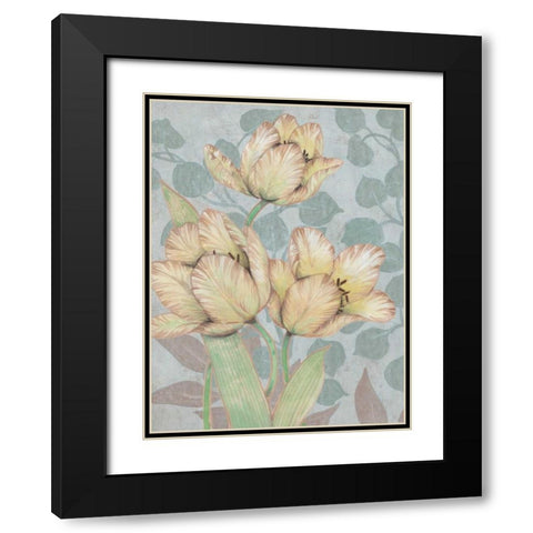 Trois Fleurs II Black Modern Wood Framed Art Print with Double Matting by OToole, Tim