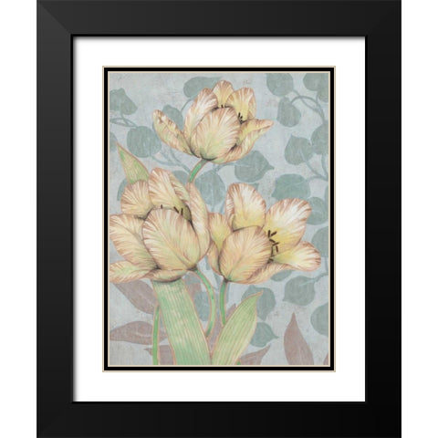 Trois Fleurs II Black Modern Wood Framed Art Print with Double Matting by OToole, Tim