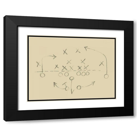 Playbook II Black Modern Wood Framed Art Print with Double Matting by Harper, Ethan