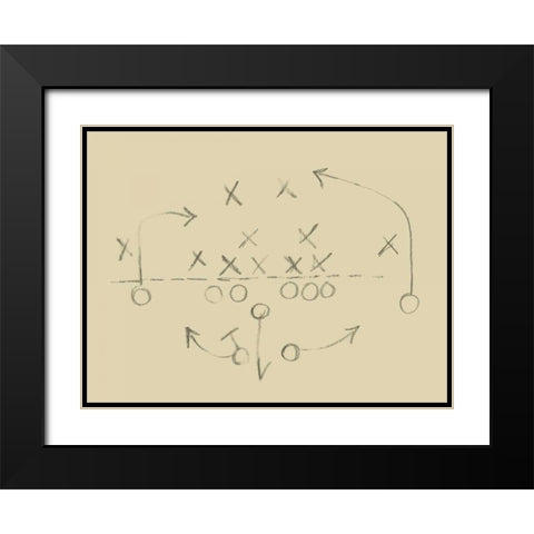 Playbook II Black Modern Wood Framed Art Print with Double Matting by Harper, Ethan