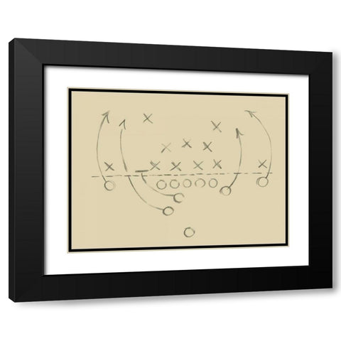 Playbook III Black Modern Wood Framed Art Print with Double Matting by Harper, Ethan