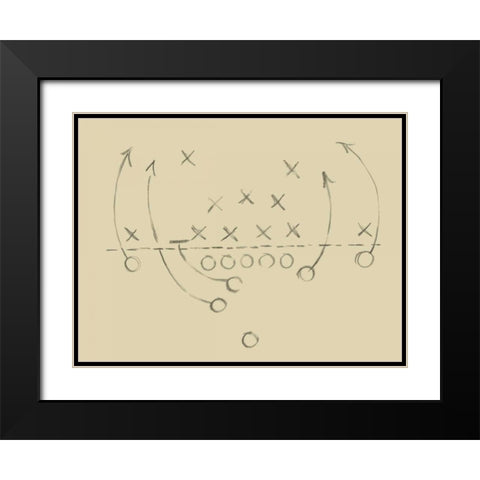 Playbook III Black Modern Wood Framed Art Print with Double Matting by Harper, Ethan