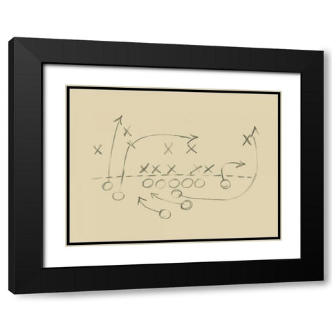 Playbook IV Black Modern Wood Framed Art Print with Double Matting by Harper, Ethan