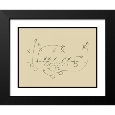 Playbook IV Black Modern Wood Framed Art Print with Double Matting by Harper, Ethan