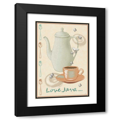 Love Java Black Modern Wood Framed Art Print with Double Matting by Reynolds, Jade