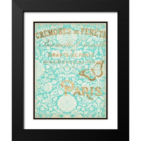 Paris in Gold II Black Modern Wood Framed Art Print with Double Matting by Goldberger, Jennifer
