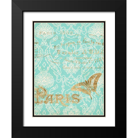 Paris in Gold III Black Modern Wood Framed Art Print with Double Matting by Goldberger, Jennifer