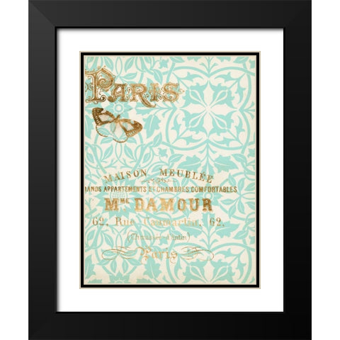 Paris in Gold IV Black Modern Wood Framed Art Print with Double Matting by Goldberger, Jennifer