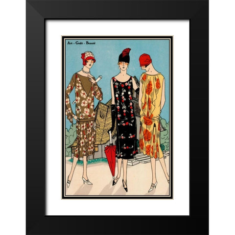 Vintage Couture I Black Modern Wood Framed Art Print with Double Matting by Unknown