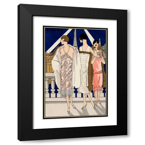 Vintage Couture II Black Modern Wood Framed Art Print with Double Matting by Unknown