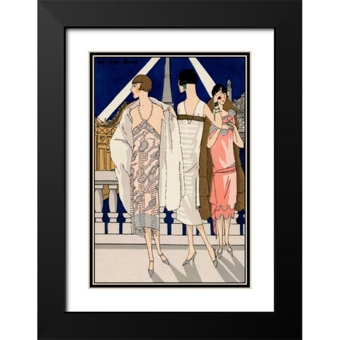 Vintage Couture II Black Modern Wood Framed Art Print with Double Matting by Unknown