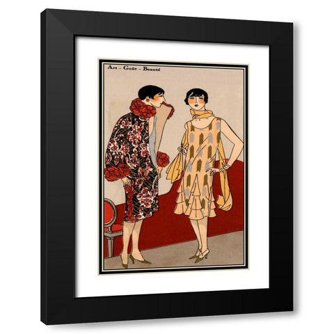 Vintage Couture VII Black Modern Wood Framed Art Print with Double Matting by Unknown