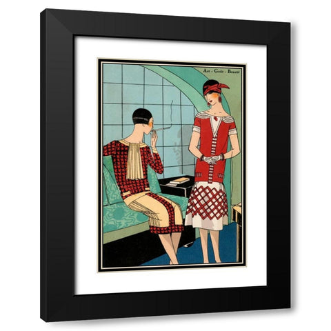 Vintage Couture VIII Black Modern Wood Framed Art Print with Double Matting by Unknown