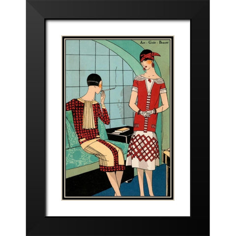 Vintage Couture VIII Black Modern Wood Framed Art Print with Double Matting by Unknown
